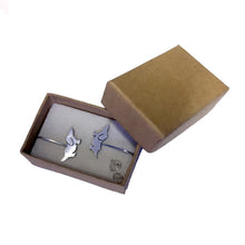 Load image into Gallery viewer, Dachshund Drop Earrings - Silver |Dog Fun - WeeShopyDog