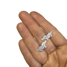 Load image into Gallery viewer, Dachshund Drop Earrings - Silver |Dog Fun - WeeShopyDog