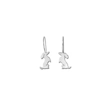 Load image into Gallery viewer, Dachshund Drop Earrings - Silver |Sit-up - WeeShopyDog