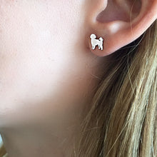 Load image into Gallery viewer, Shih Tzu Earrings - Silver Stud - WeeShopyDog