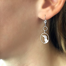 Load image into Gallery viewer, Dachshund Necklace and Dangle Earrings SET - Silver |Image - WeeShopyDog