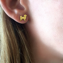 Load image into Gallery viewer, Shih Tzu Earrings - 14K Gold-Plated Stud - WeeShopyDog