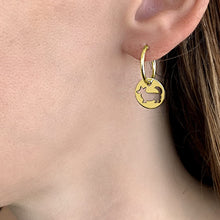 Load image into Gallery viewer, Cardigan Corgi Hoop Earrings - 14K Gold Plated Charm - WeeShopyDog