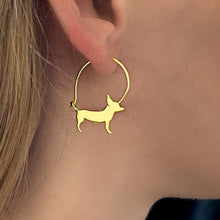 Load image into Gallery viewer, Chihuahua Bracelet and Hoop Earrings SET - Silver/14K Gold-Plated |Line