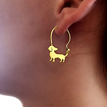Load image into Gallery viewer, Dachshund Hoop Earrings - Silver/14K Gold-Plated |Beauty - WeeShopyDog