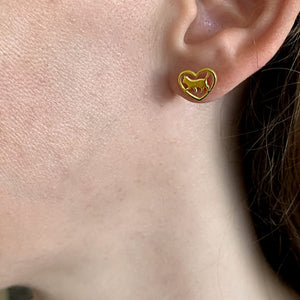 Cat Earrings - 14K Gold-Plated Stud - WeeShopyDog