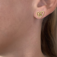 Load image into Gallery viewer, Poodle Necklace and Stud Earrings SET - Silver/14K Gold-Plated |Heart