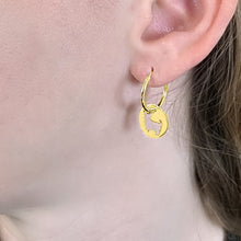 Load image into Gallery viewer, Yorkie Charm Hoop Earrings - 14K Gold-Plated - WeeShopyDog