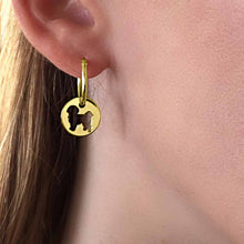 Load image into Gallery viewer, Shih Tzu Earrings - 14K Gold-Plated Charm Hoop- WeeShopyDog
