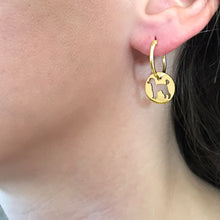 Load image into Gallery viewer, Poodle Hoop Dangle Earrings - 14K Gold-Plated - WeeShopyDog