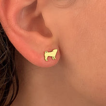 Load image into Gallery viewer, Pug Stud Earrings - Silver/14K Gold-Plated |Line - WeeShopyDog