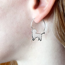 Load image into Gallery viewer, Shih Tzu Hoop Earrings - Silver - WeeShopyDog