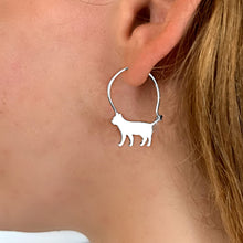 Load image into Gallery viewer, Cat Hoop Earrings - Silver - WeeShopyDog