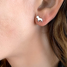 Load image into Gallery viewer, French Bulldog Stud Earrings - Silver/14K Gold-Plated |Line - WeeShopyDog
