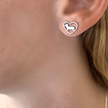 Load image into Gallery viewer, Corgi Necklace and Stud Earrings SET - Silver/14K Gold-Plated |Heart