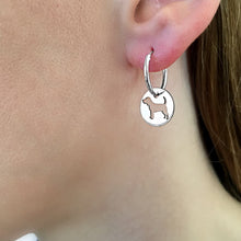 Load image into Gallery viewer, Beagle Hoop Earrings - Silver - WeeShopyDog