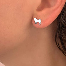Load image into Gallery viewer, Pug Stud Earrings - Silver/14K Gold-Plated |Line - WeeShopyDog
