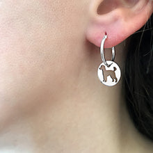 Load image into Gallery viewer, Poodle Hoop Earrings - Silver - WeeShopyDog