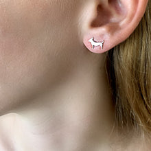 Load image into Gallery viewer, Chihuahua Necklace and Stud Earrings SET - Silver |Line - WeeShopyDog