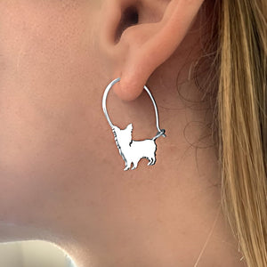 Yorkie Earrings - Silver - WeeShopyDog