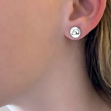 Load image into Gallery viewer, Dachshund Long Haired Stud Earrings - Silver - WeeShopyDog