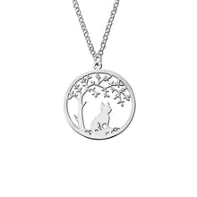 Load image into Gallery viewer, French Bulldog Little Tree Of Life Pendant Necklace - Silver/14K Gold-Plated - WeeShopyDog