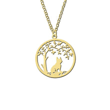 Load image into Gallery viewer, French Bulldog Little Tree Of Life Pendant Necklace - Silver/14K Gold-Plated - WeeShopyDog