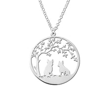 Load image into Gallery viewer, French Bulldog Tree Of Life Pendant Necklace - Silver/14K Gold-Plated - WeeShopyDog