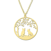 Load image into Gallery viewer, French Bulldog Tree Of Life Pendant Necklace - Silver/14K Gold-Plated - WeeShopyDog
