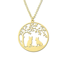 Load image into Gallery viewer, French Bulldog Tree Of Life Pendant Necklace - Silver/14K Gold-Plated - WeeShopyDog