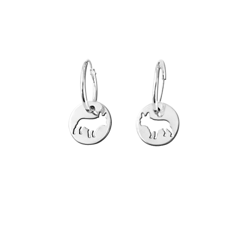 Mini Silver Bulldog Earrings main image 1