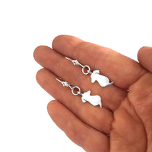 Load image into Gallery viewer, Dachshund Dangle Leverback Earrings - Silver |Friend - WeeShopyDog