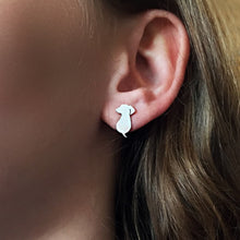 Load image into Gallery viewer, Dachshund Stud Earrings - Silver |Friend - WeeShopyDog