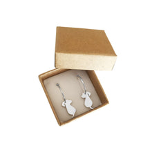 Load image into Gallery viewer, Dachshund Hoop Dangle Earrings - Silver |Friend - WeeShopyDog