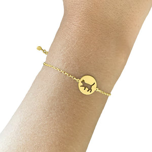 Cat Bracelet - 14K Gold-Plated Charm - WeeShopyDog
