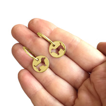 Load image into Gallery viewer, Jack Russell Hoop Earrings - 14K Gold-Plated - WeeShopyDog