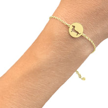 Load image into Gallery viewer, Dachshund Charm Bracelet - 14K Gold-Plated - WeeShopyDog