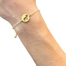 Load image into Gallery viewer, French Bulldog Charm Bracelet - Silver/14K Gold-Plated |Line Circle