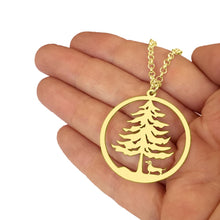 Load image into Gallery viewer, Dachshund Christmas Tree Pendant Necklace - Silver/14K Gold-Plated - WeeShopyDog