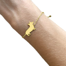 Load image into Gallery viewer, Corgi Bracelet and Stud Earrings SET - Silver/14K Gold-Plated |Line - WeeShopyDog