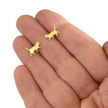 Load image into Gallery viewer, Cat stud Earrings - 14K Gold-Plated