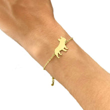 Load image into Gallery viewer, French Bulldog Bracelet and Stud Earrings SET - Silver/14K Gold-Plated |Line - WeeShopyDog