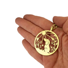 Load image into Gallery viewer, Dachshund Sunshine Pendant Necklace - Silver/14K Gold-Plated - WeeShopyDog