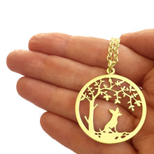 Load image into Gallery viewer, Chihuahua Little Tree Of Life Pendant Necklace - Silver/14K Gold-Plated - WeeShopyDog