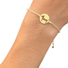 Load image into Gallery viewer, Chihuahua Charm Bracelet - Silver/14K Gold-Plated |Line Circle