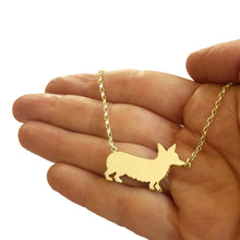 Load image into Gallery viewer, Corgi Pendant Necklace - Silver/14K Gold-Plated |Line - WeeShopyDog
