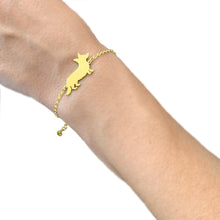 Load image into Gallery viewer, Corgi Bracelet and Stud Earrings SET - Silver/14K Gold-Plated |Cardigan