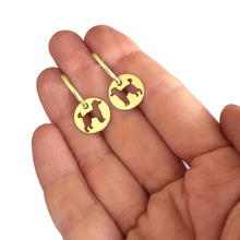 Load image into Gallery viewer, Poodle Hoop Earrings - 14K Gold-Plated - WeeShopyDog
