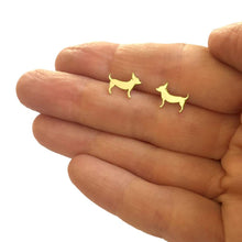 Load image into Gallery viewer, Chihuahua Stud Earrings - Silver/14K Gold-Plated |Line - WeeShopyDog