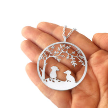 Load image into Gallery viewer, Dachshund Tree Of Life Pendant Necklace - Silver/14K Gold-Plated - WeeShopyDog